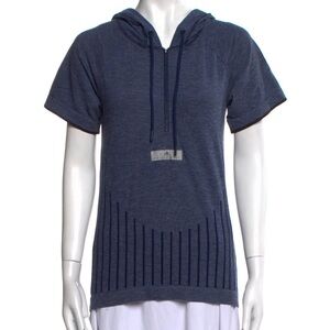 Adidas Stella McCartney Blue Hoodie Short Sleeve Hoodie M